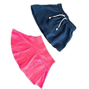 Skort Bundle | Kids Cat & Jack Blue Skort & Pink Pleated Garanimals | Girls 2T